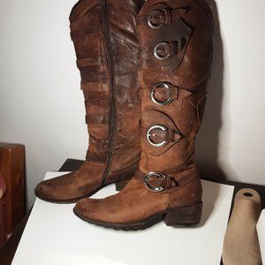 Boots Giancarlo Paoli, leather, brown, 7 us, 37 it
